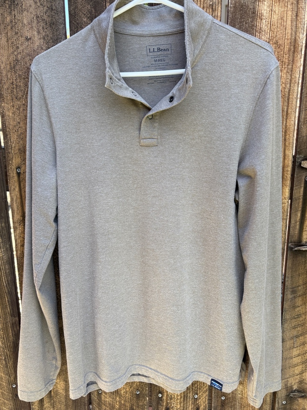 L.L. Bean Men's Long-Sleeve Henley Pullover - Taupe